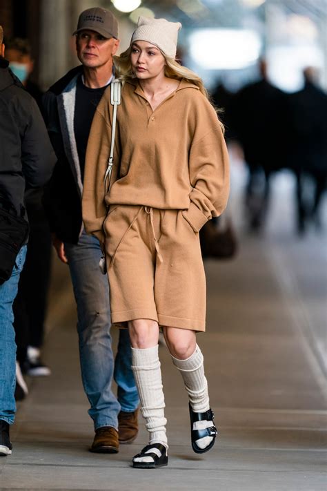 gigi hadid socks|Gigi Hadid Wore Socks with Her Valentino Birkenstock Sandals.